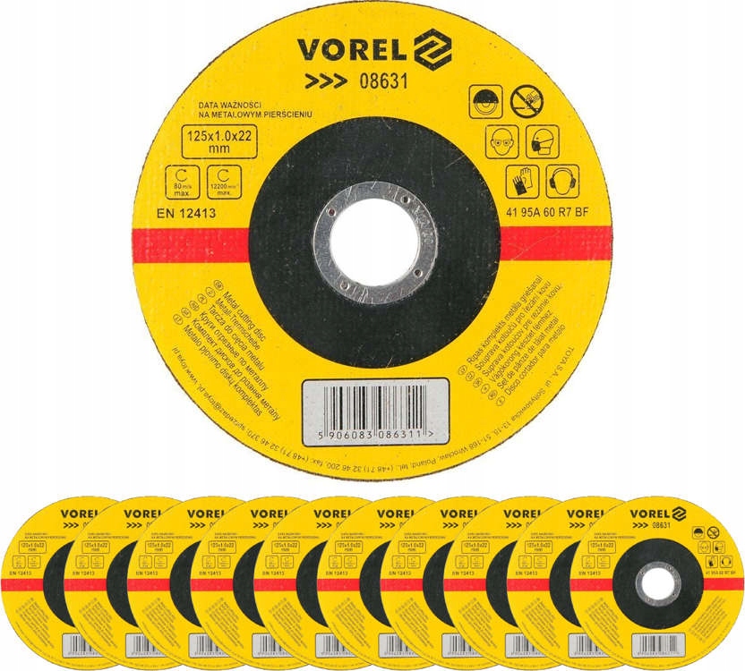 

Tarcza Tarcze Do Cięcia Metalu 125x1x22 10 Sztuk