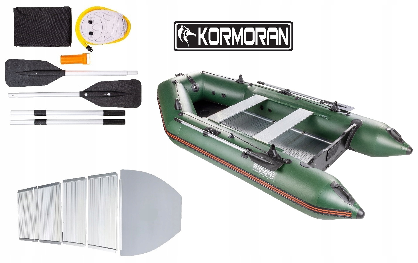 Ponton Kormoran 330PP Zielony aluminiowa Podłoga 330cm