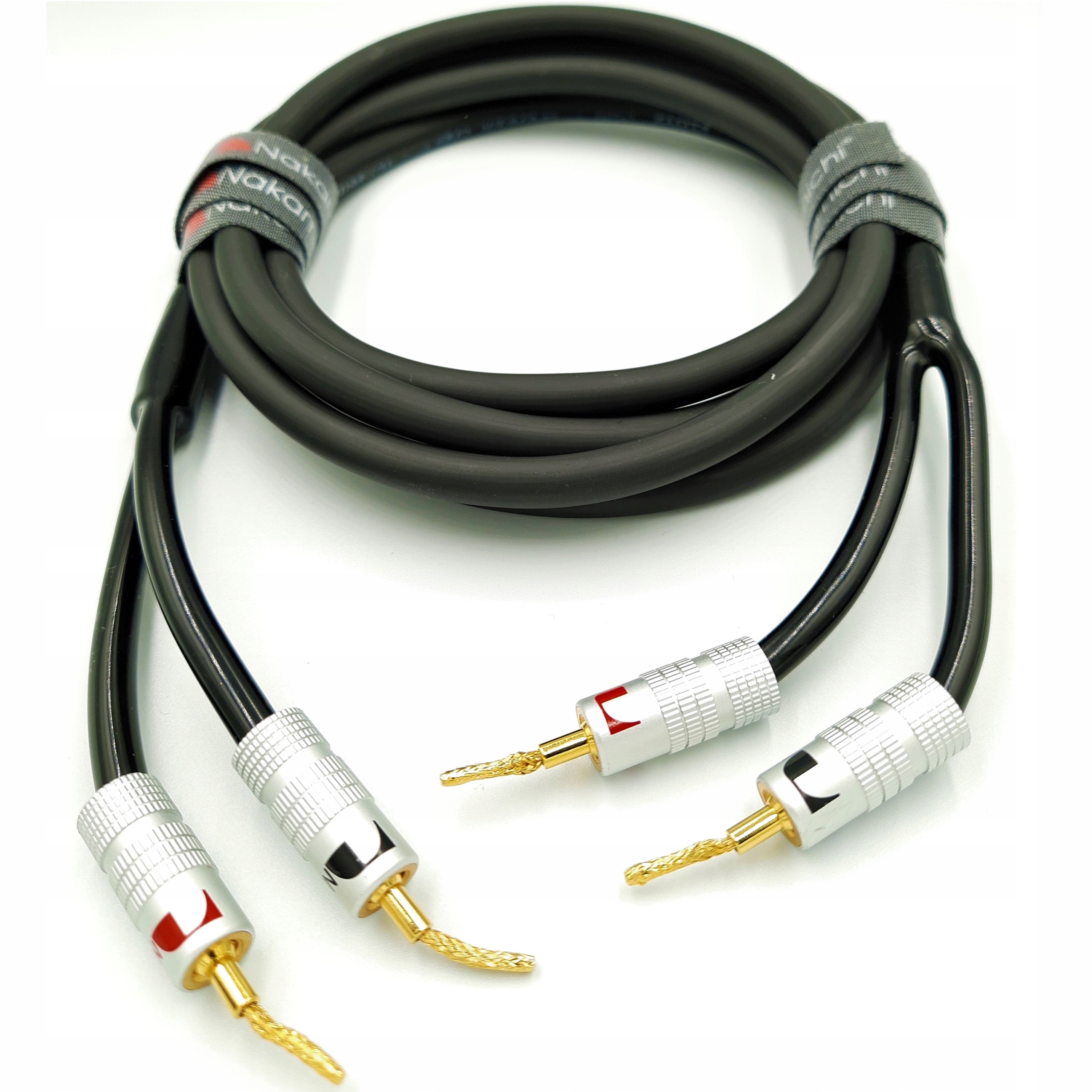 Nakamichi Ofc reproduktorový kabel 2x2,5 mm² pletené kolíky 2 m