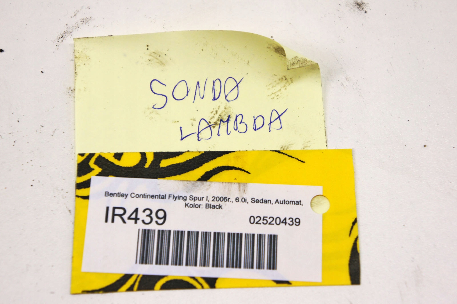 IR439 Bentley Flying Spur I Sonda Lambda Part number Continental