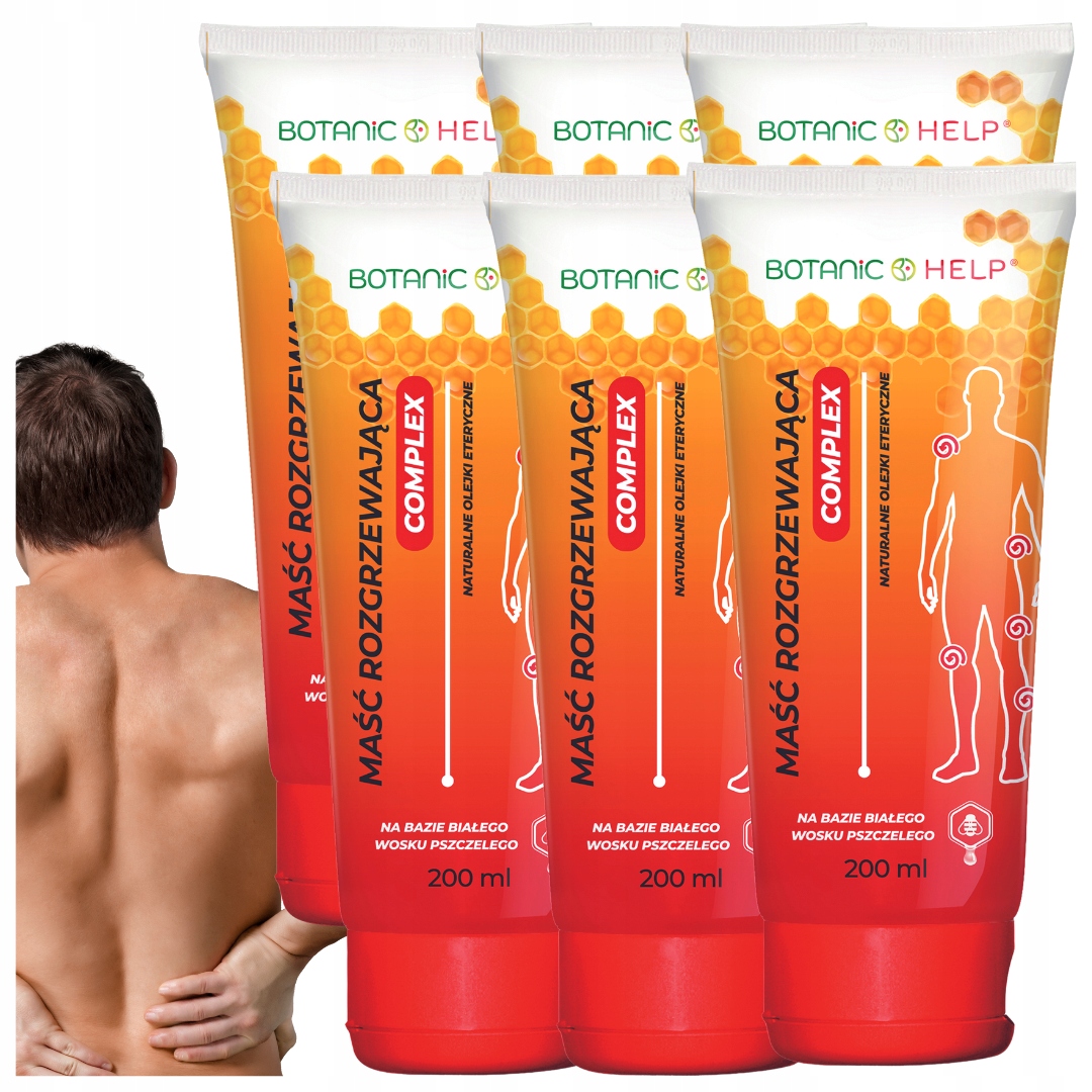 Maść Rozgrzewajaca Kręgosłup Plecy Uda Kolana Ramiona Naturalna Complex 6x
