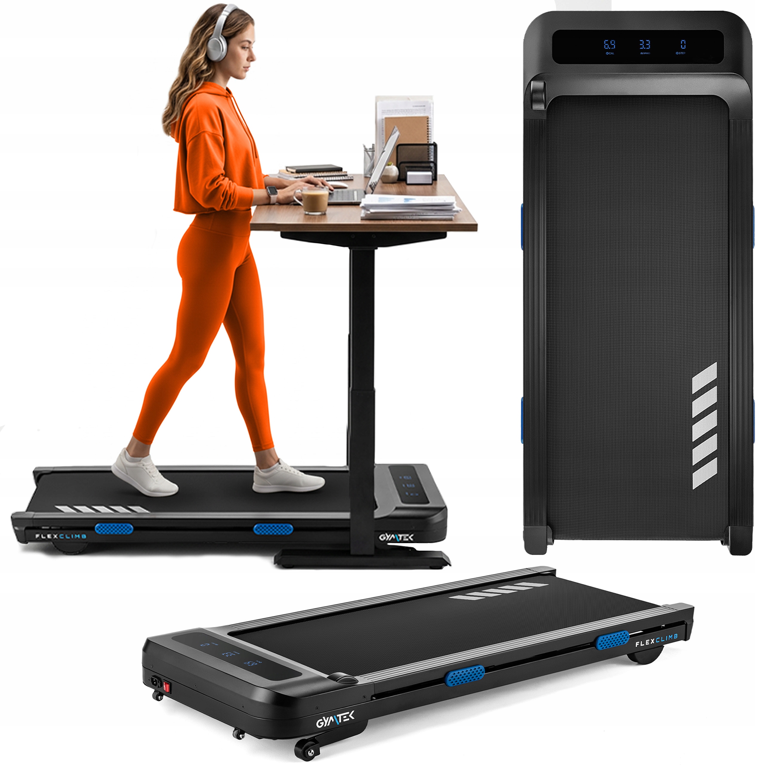 Bieżnia Domowa Elektryczna Walkingpad Pod Biurko Nachylenie Gymtek