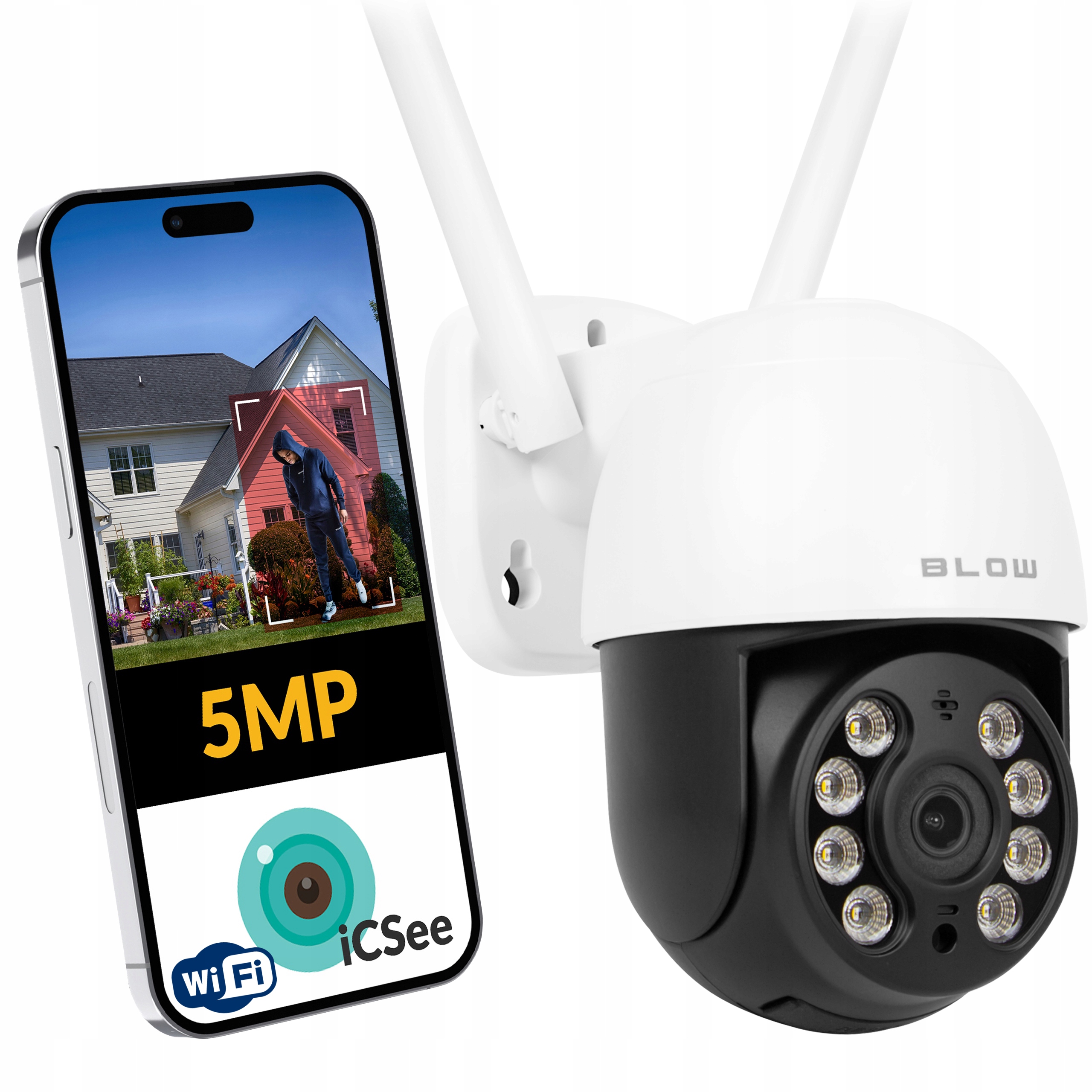 KAMERA IP WIFI Blow I-305 5MP ZEWNĘTRZNA OBROTOWA ICSEE ZOOM DETEKCJA