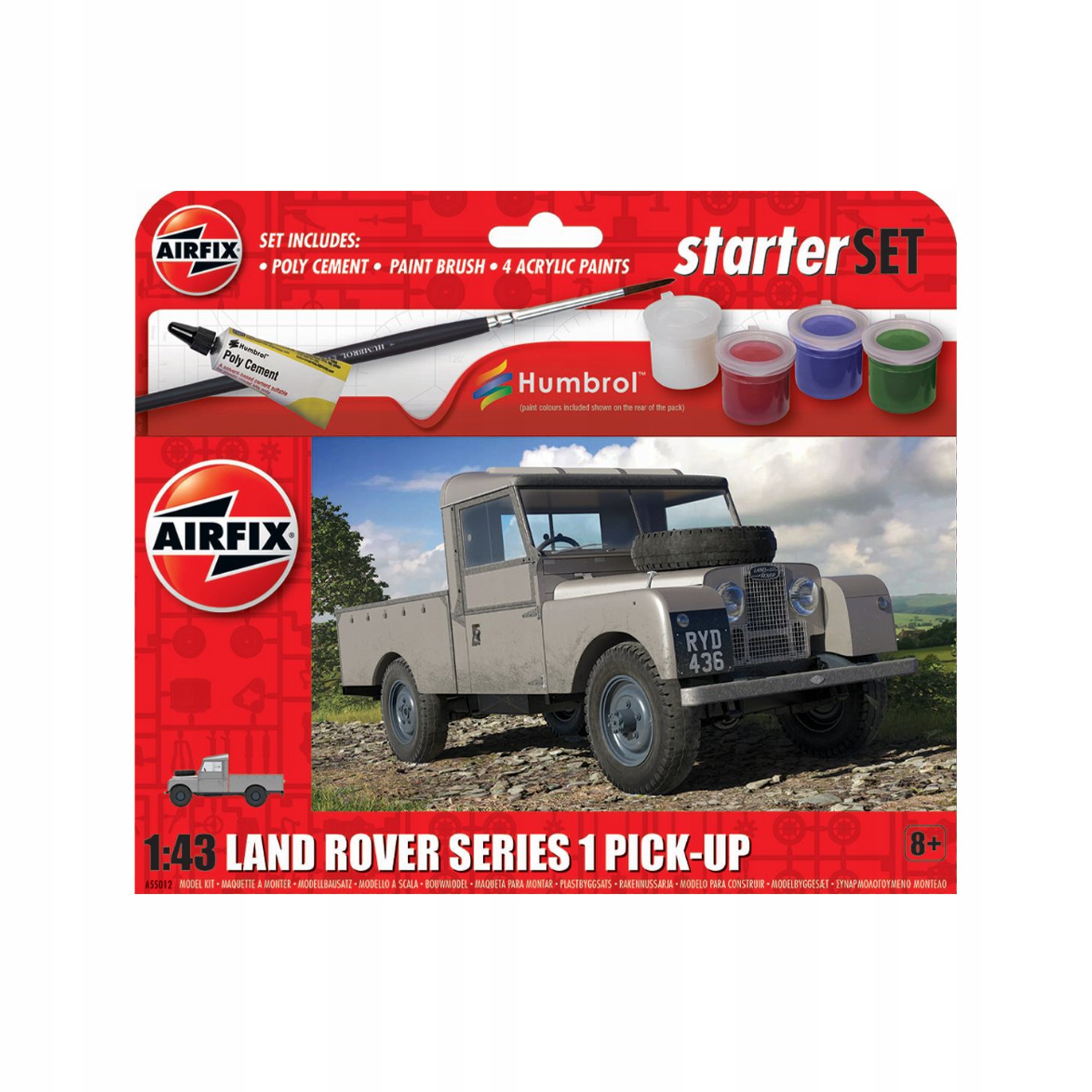 Vytvořte si unikátní model! Land Rover PickUp v měřítku 1:43 Airfix s barvami