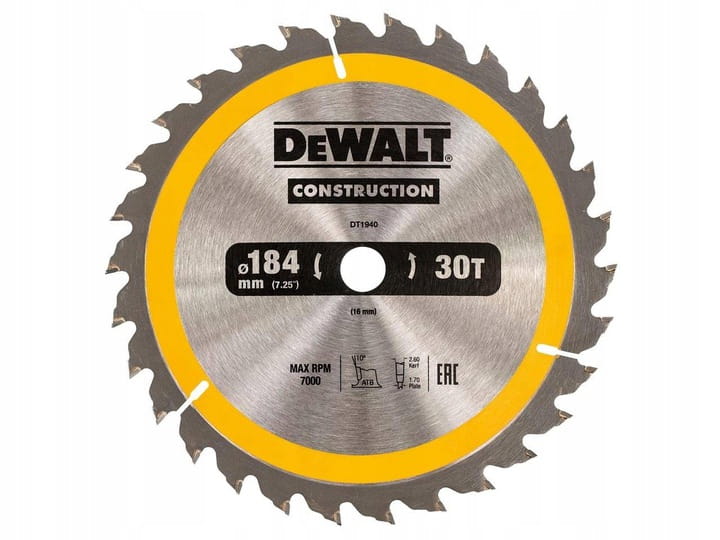 

Dewalt Tarcza tnąca do drewna 184x16mm 30T DT1940