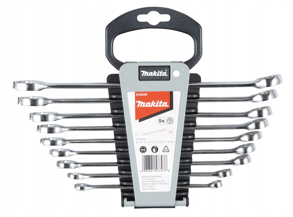 Makita B-65539 Zestaw kluczy płaskich oczkowych 9 szt. 8-18mm