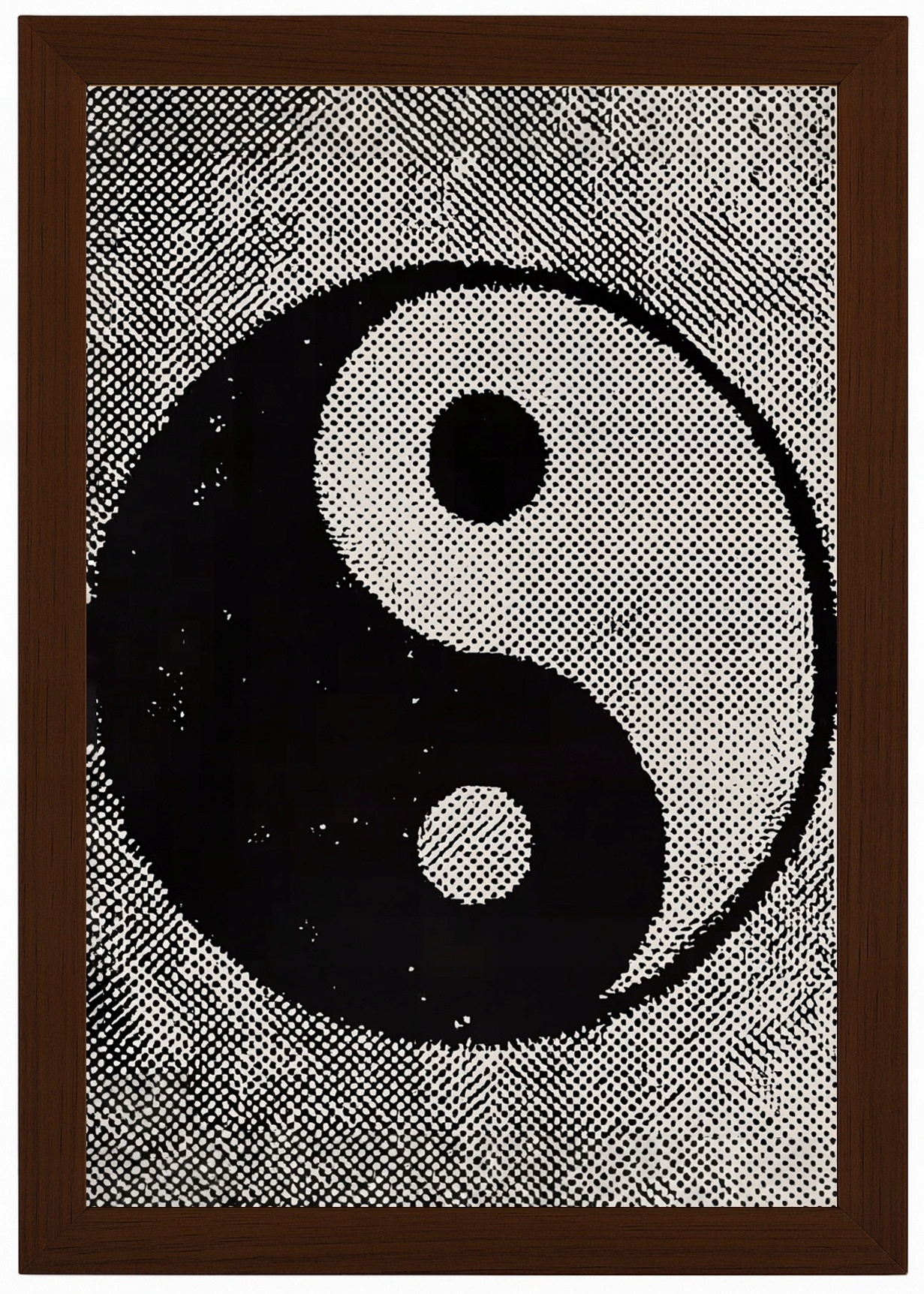 Plakát Rámeček Plakát Dřevo Harmonie Rovnováha Jin Jang Rastová Grafika 40x60