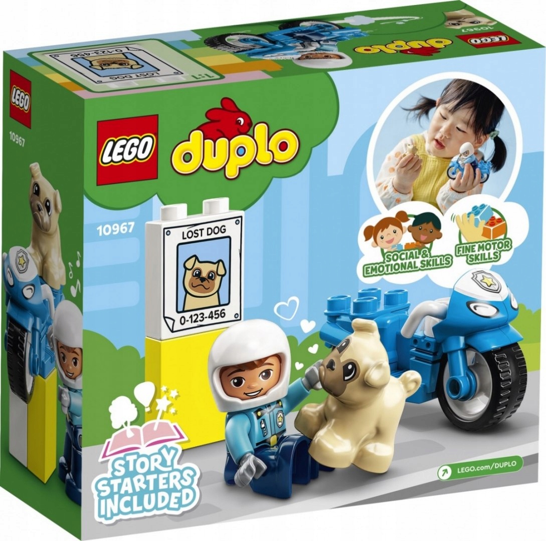 Klocki Lego Duplo Policja Motor Pościg Motocykl Policyjny 2+