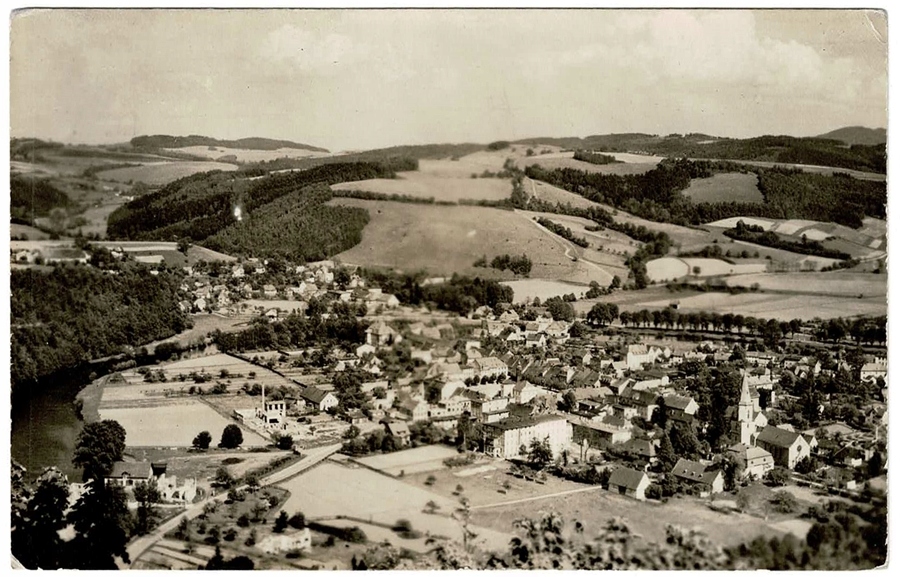 WLEŃ WIDOK Z GÓRY ZAMKOWEJ 1957