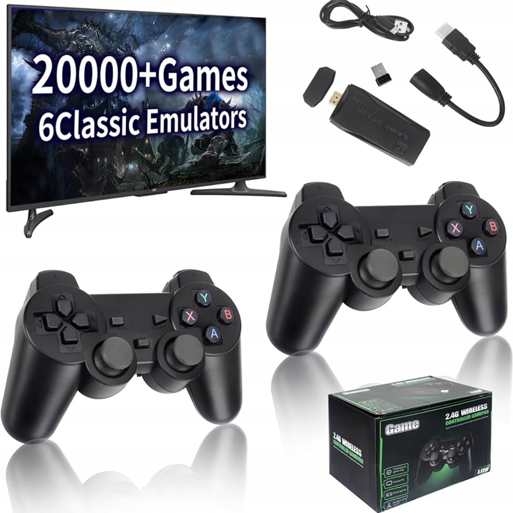 Konsola Retro 20 000 Gier Tv Emulator Gra Telewizyjna 2 Pady Bezprzewodowe