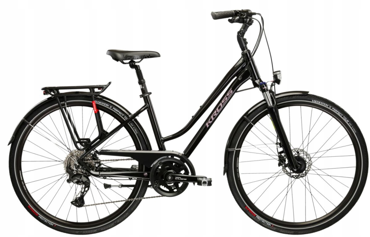 Rower trekkingowy damski Kross Trans 7.0 L(19") 28 czarny/różowy połysk