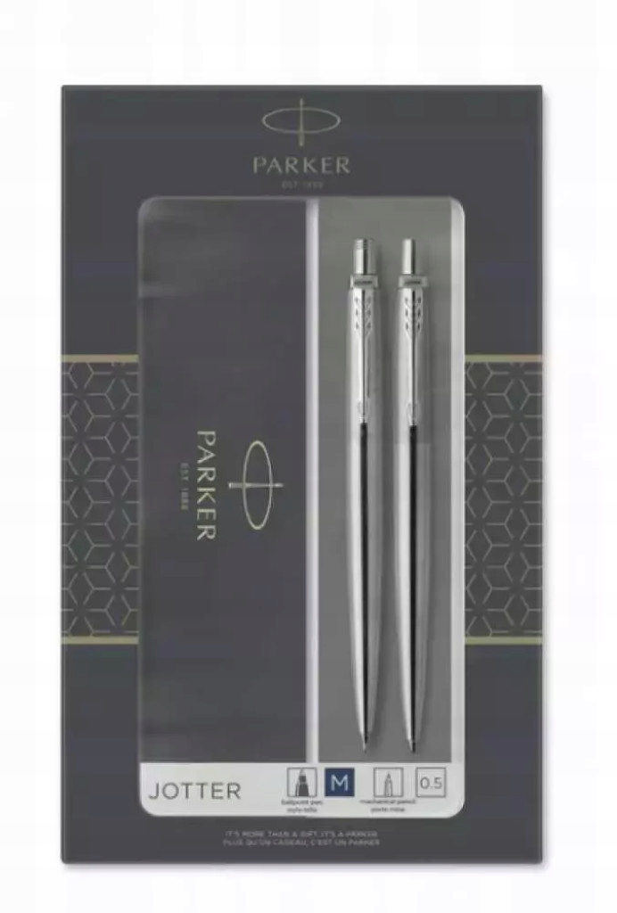 Długopis i ołówek automatyczny, stalowy Parker Jotter w etui Parker