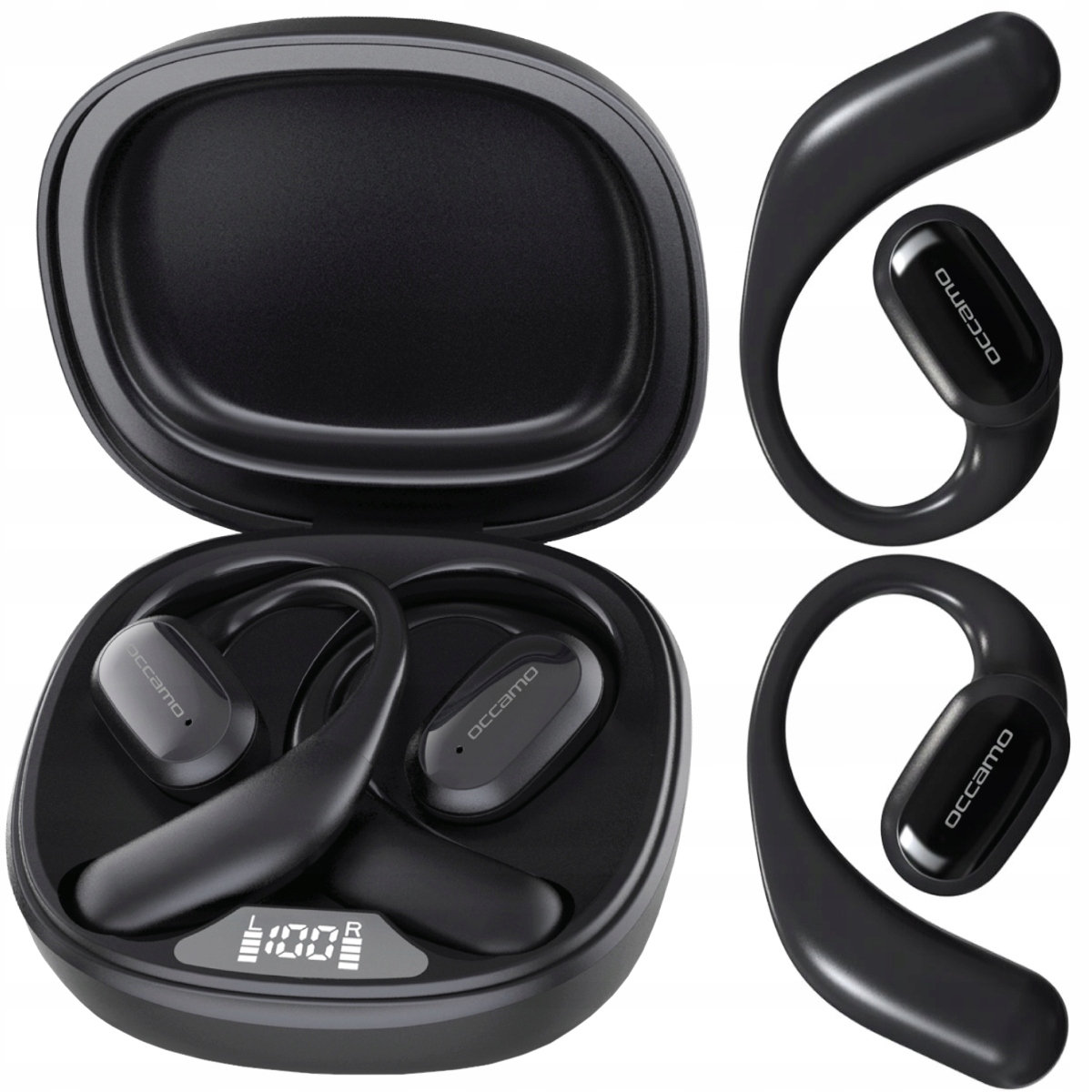 Słuchawki Bezprzewodowe Bluetooth 5.4 Occamo Drops Wave Rozmowy Etui Czarne