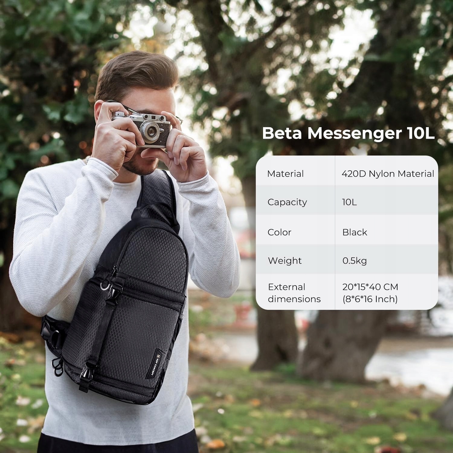 K&F KONZEPT Torba Na Aparat Crossbody Na Ramię DSLR Do Fotografii — miniatura 7