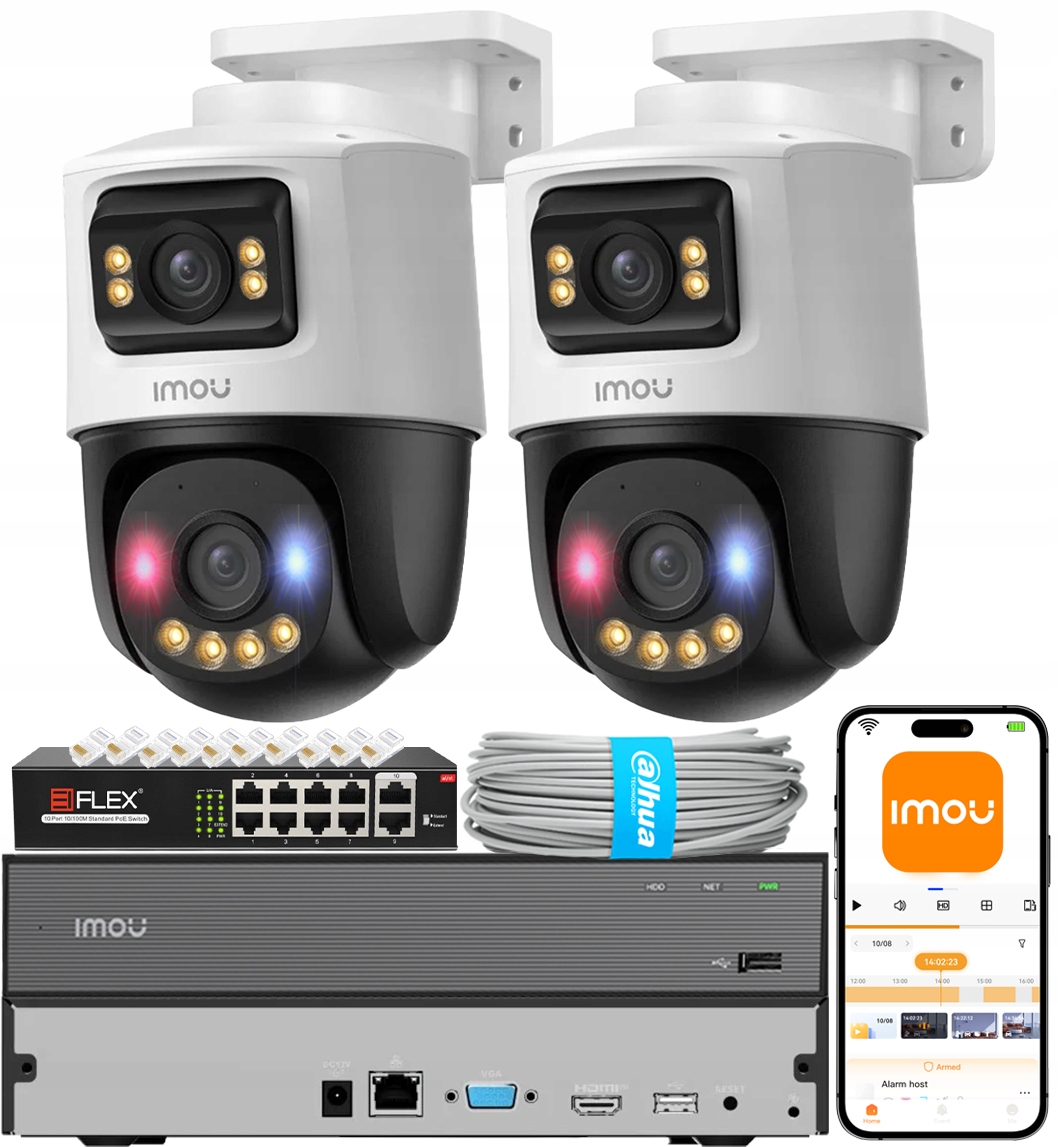 Monitorovací sada 10MPx 2 kamery PoE Imou IPC-PS70FP-10M0 Utp rekordér