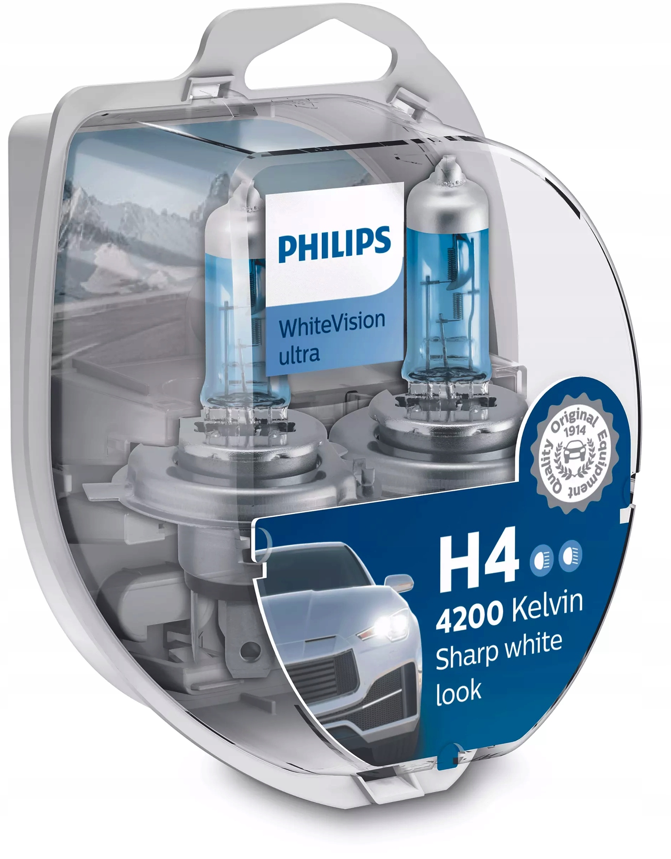 

Philips Żarówka H4 WhiteVision Ultra 4200k W5W