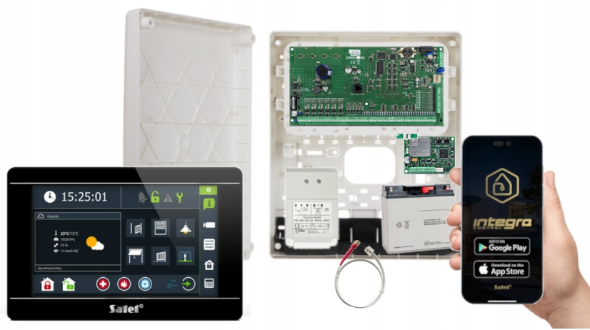 System alarmowy Satel Integra 128 z panel 7" LCD