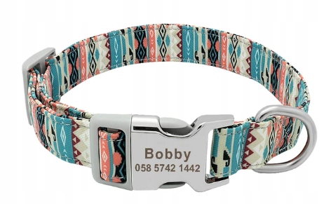 Levně Obojek pro psa s gravírováním Váš Nápis! Krásné vzory! 3 velikosti! Adresář