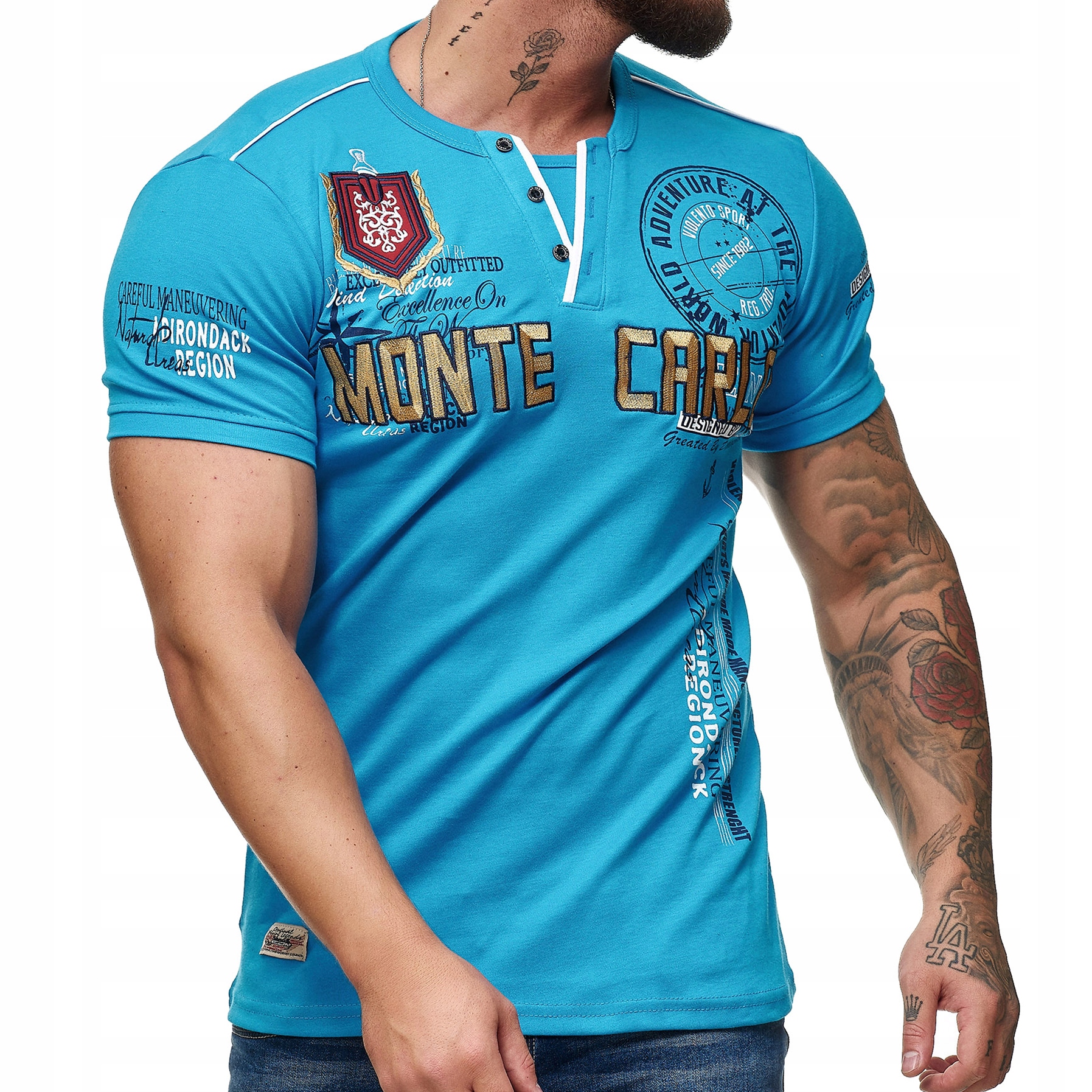 

T shirt Męski Monte Carlo Wyszywany Hafty Nadruk