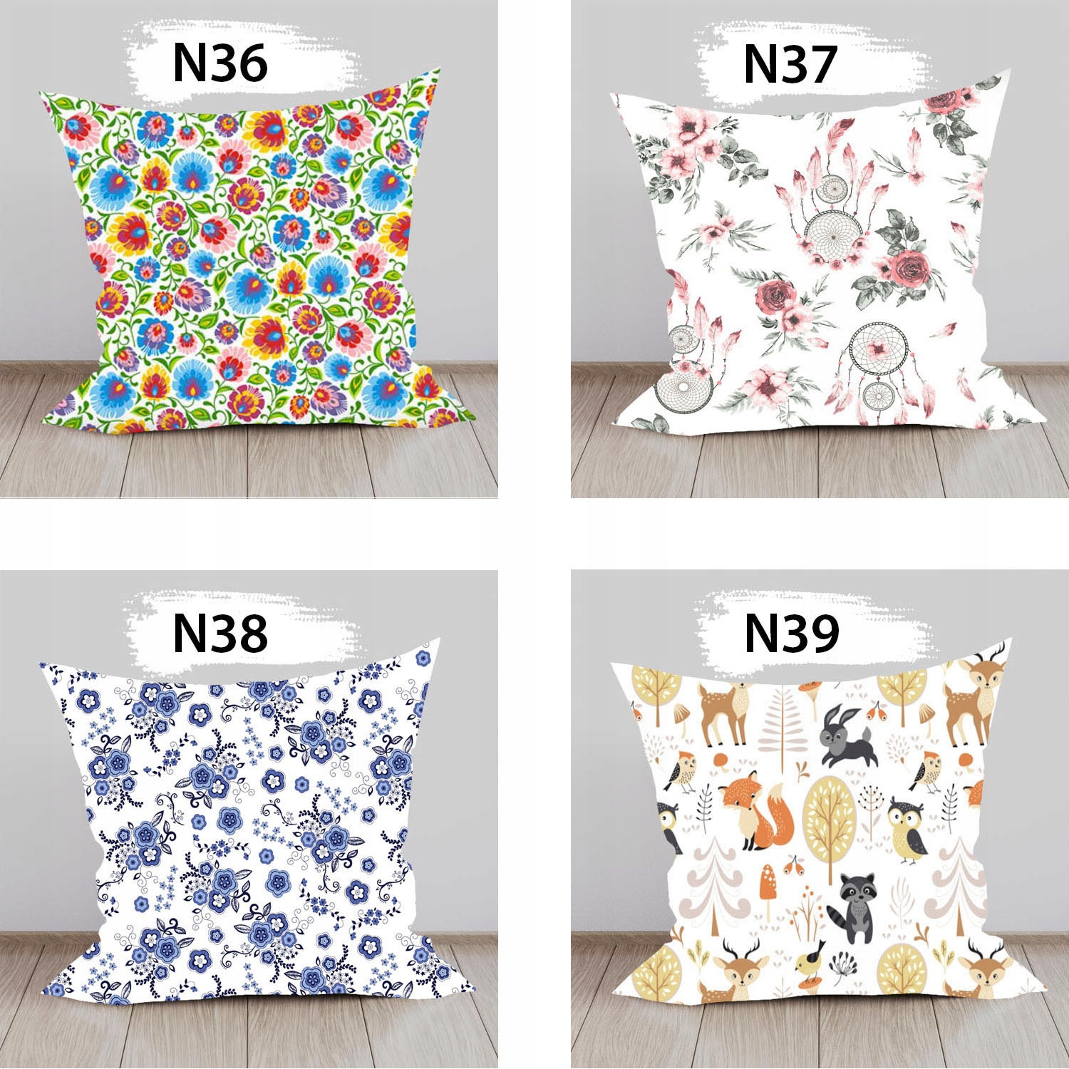 Poszewka na poduszkę 70x80 cm biała szara *100% BAWEŁNA* Sprawdź 60 wzorów! Wymiary poduszki 70x80cm