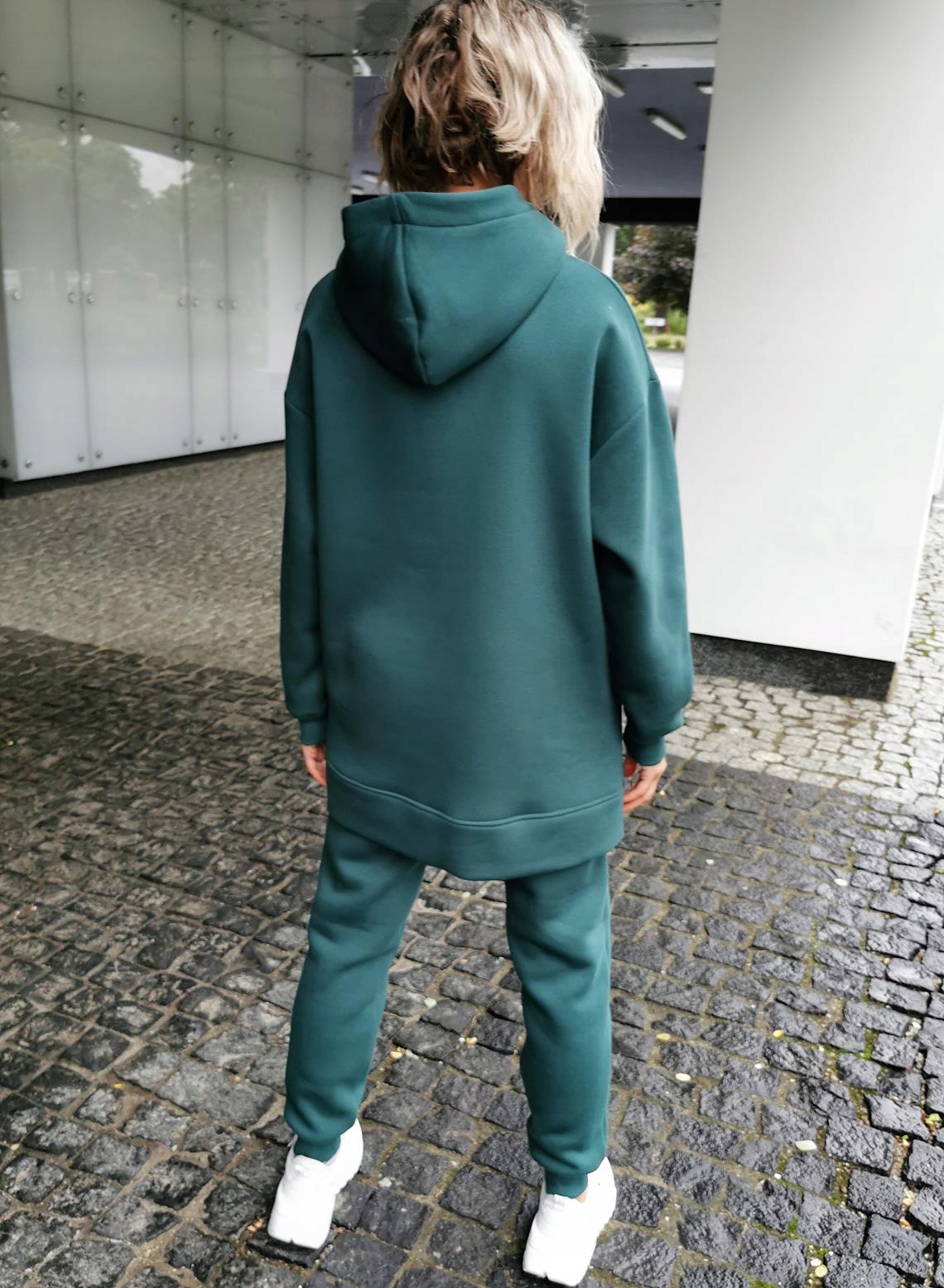 S030 BUTELKOWY CIEPLUTKI Z DŁUGĄ BLUZĄ OVERSIZE L Rozmiar L