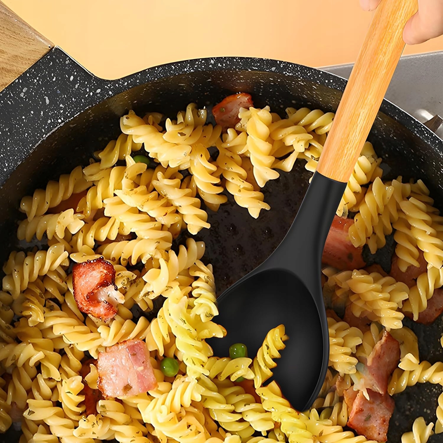 AKCESORIA DO KUCHNI PRZYBORY ZESTAW NARZĘDZIA KUCHENNE 12 ELEMENTÓW CZARNY