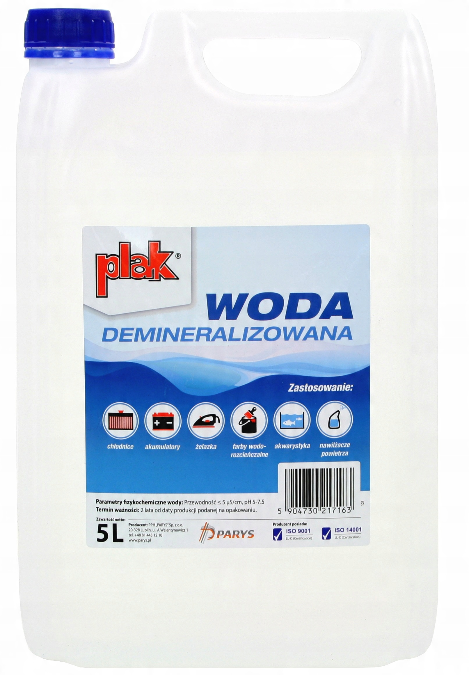 

Woda Demineralizowana Plak 5L