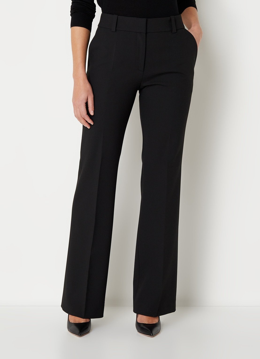 Hugo Černé Elegantní Kalhoty Středního Střihu 40 6BA