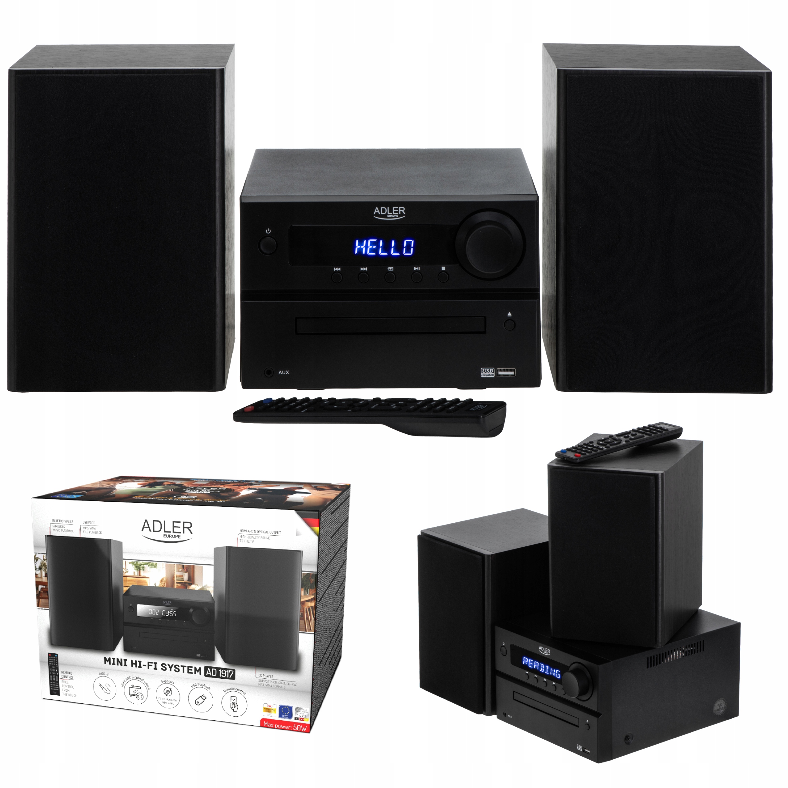 Adler Ad 1917 Hi-fi věž s Bluetooth, CD, Usb a Fm rádiem