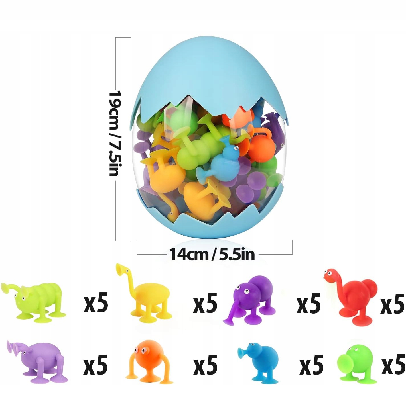 MONTESSORI ZABAWKA Z PRZYSSAWKĄ, PRZECHOWYWANIE JAJ DINOZAURÓW, DO KĄPIELI Marka inna