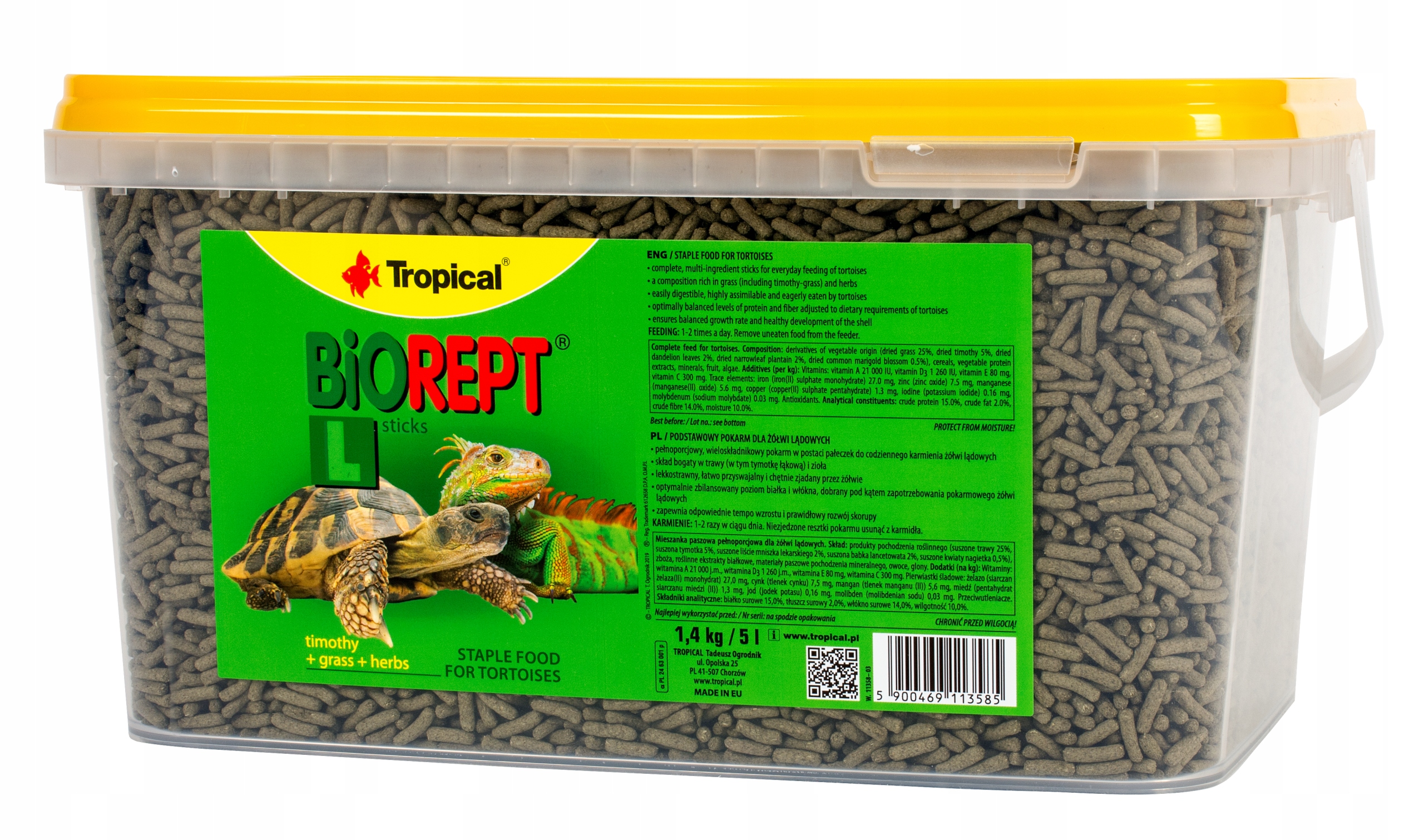 Tropical Biorept L 5L 1,4kg Pokarm Dla Żółwi Lądowych