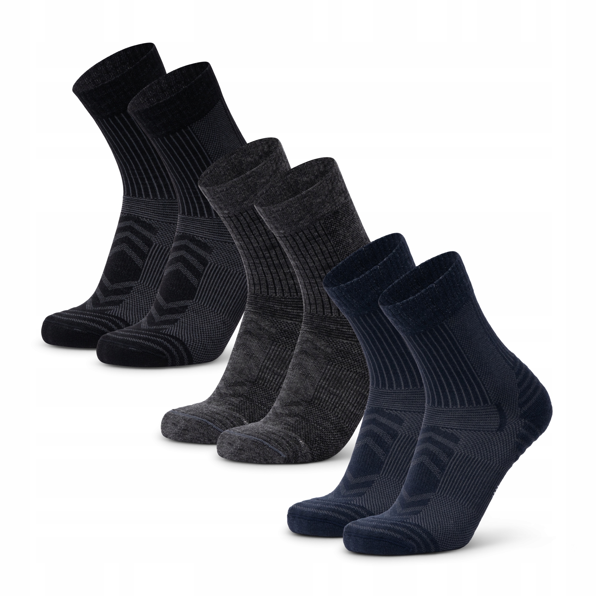 Lekkie Skarpety Trekkingowe Merino Danish Endurance Turystyczne 3-pak 39-42