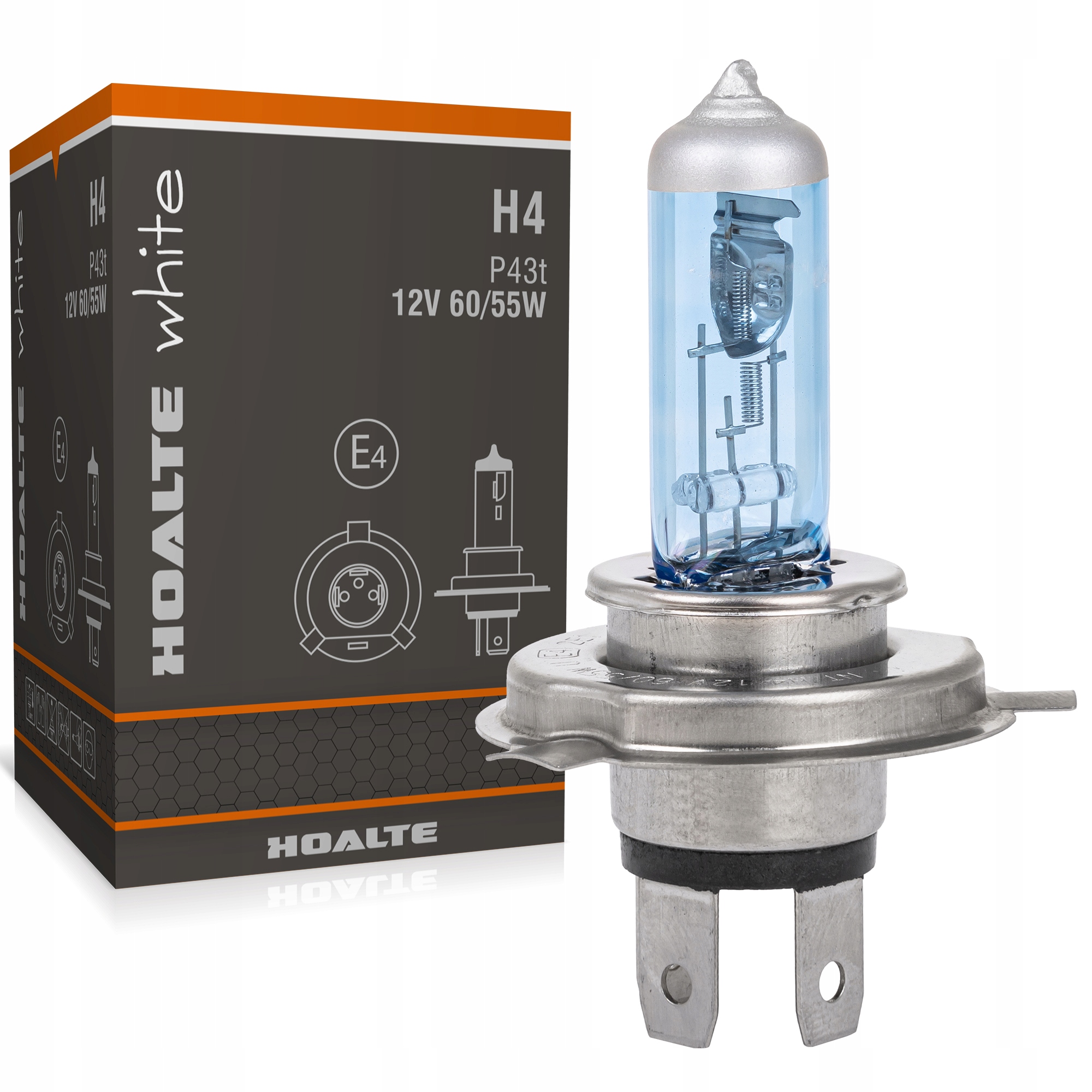 Żarówka H4 Hoalte 60/55W 12V Biała White Xenon Look Z Homologacją