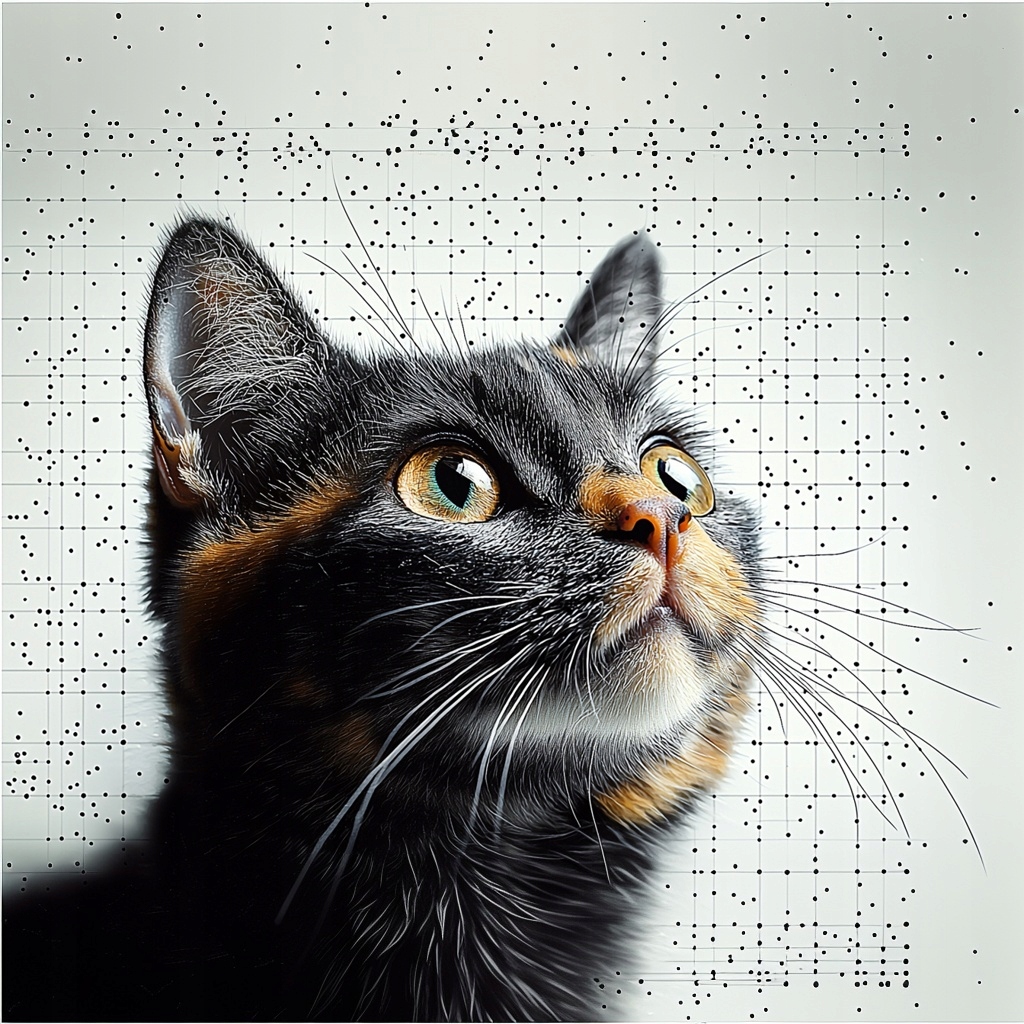 Obraz Na Plátně Canvas Portrét Zvíře Kočka Šikret Grafika Vzor 80x80