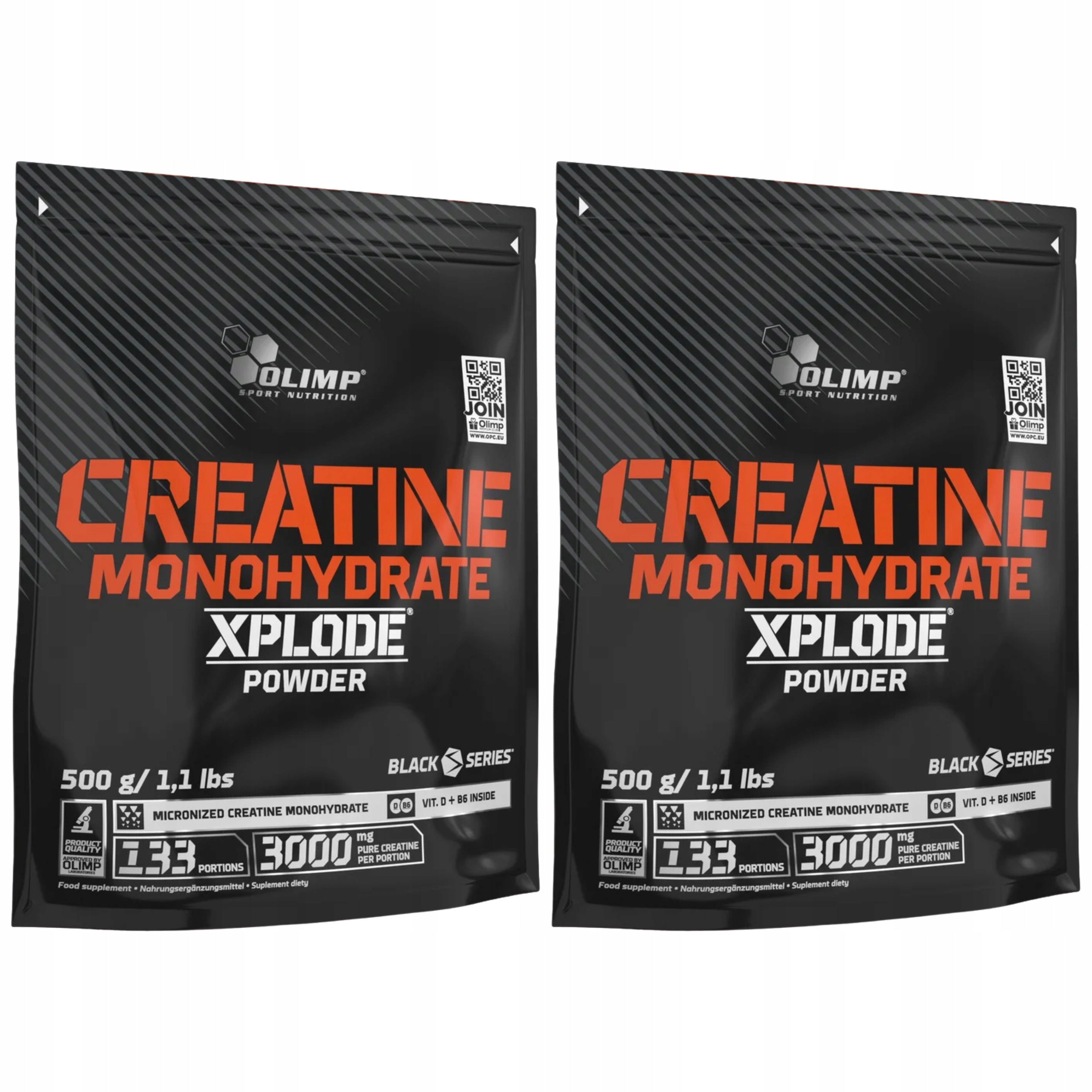 2x Kreatin Monohydrát Svalová Hmota Regenerace 500 g Olimp