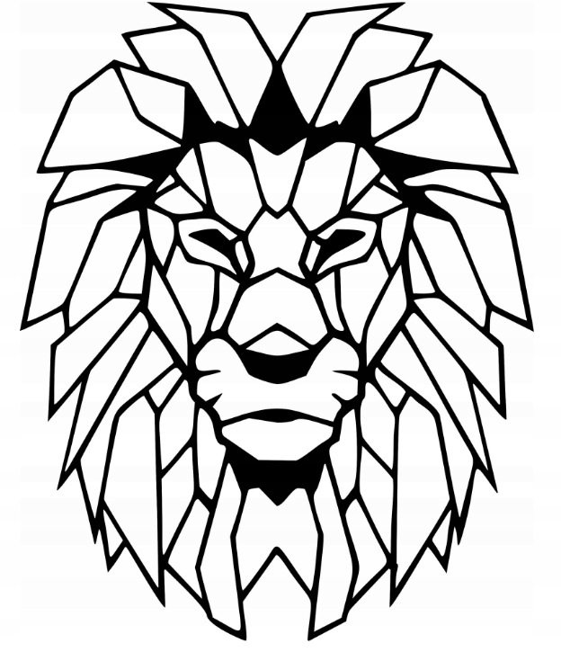 Geometrická 3D nástěnná dekorace Lev 50 cm