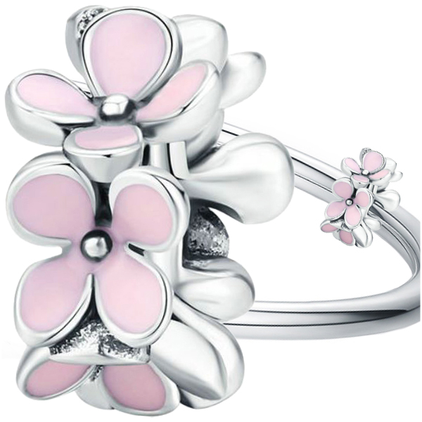 CHARMS Zestaw KWIATEK + ŁAPKA srebro pr 925 2szt Stan opakowania oryginalne