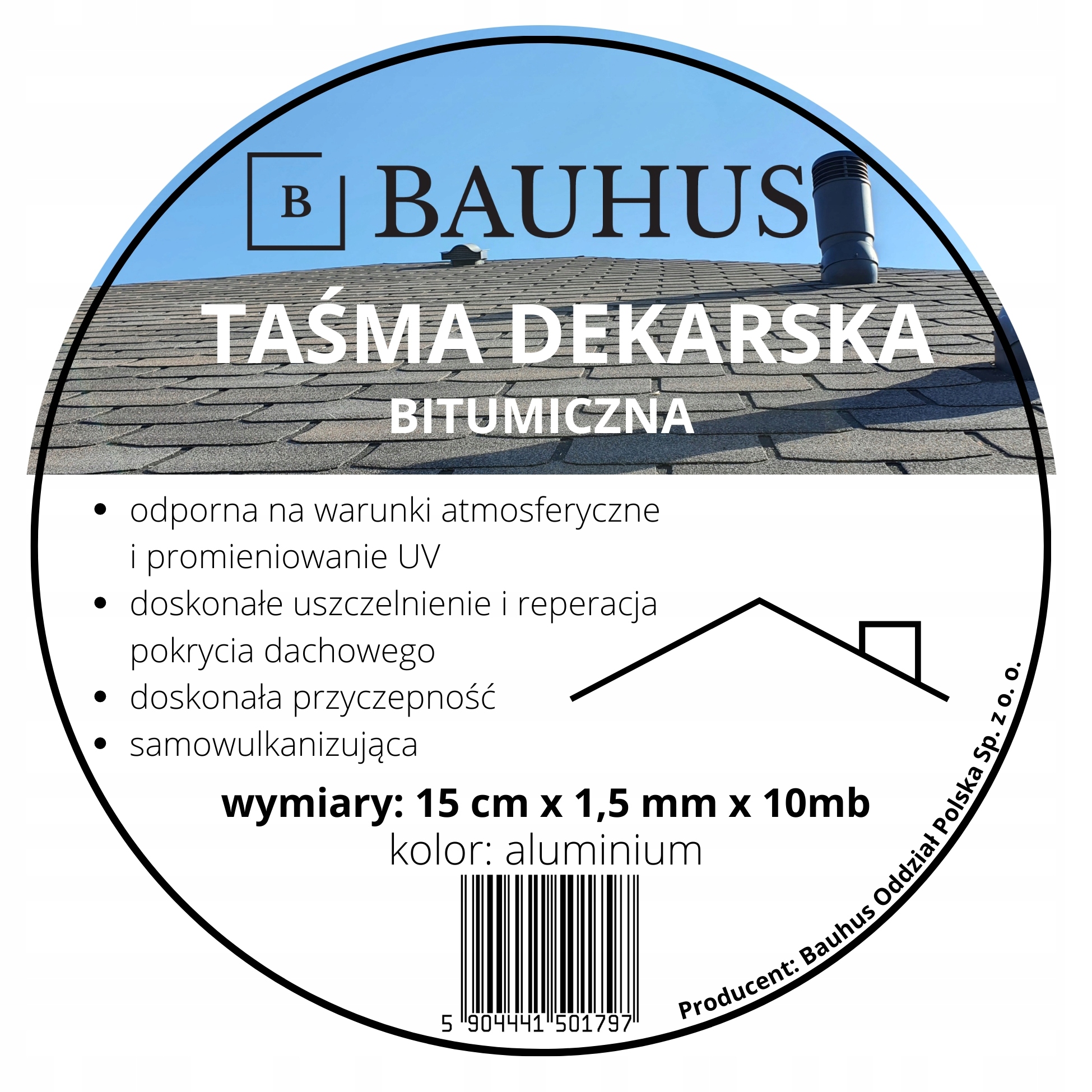 Taśma bitumiczna dekarska bitum bitumiczna ALUMINIUM samowulkanizująca Typ akcesoriów taśma