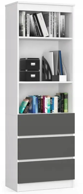 Regál R60 Clp biely-grafitový na knihy Akd
