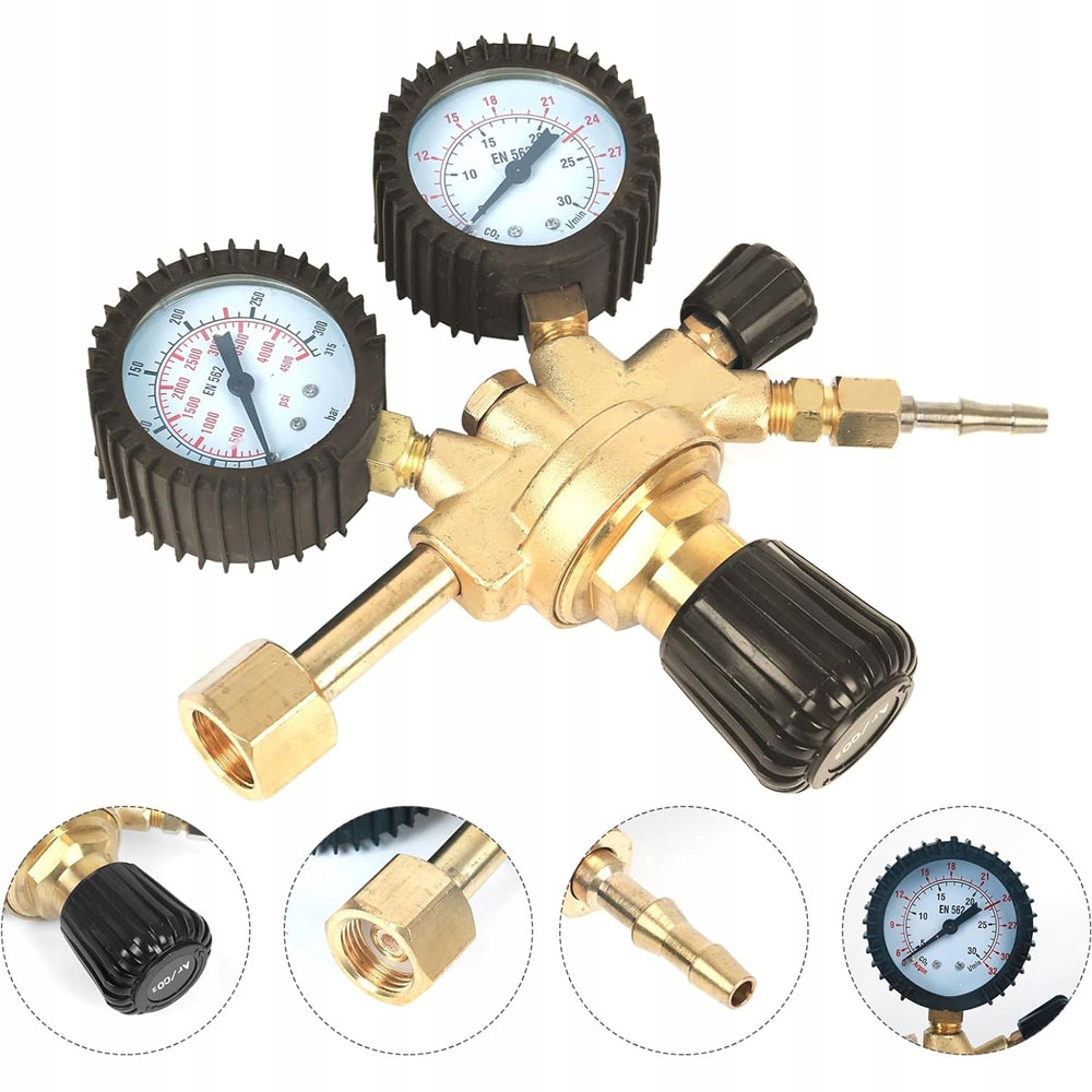 Reduktor Argon CO2 315 Bar reduktor Mig Mag směs s 2 manometry