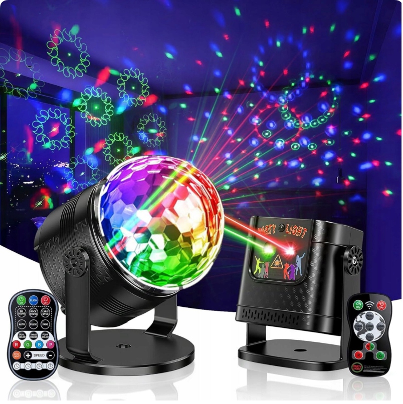 СВЕТОДИОДНЫЙ СВЕТИЛЬНИК С ЭФФЕКТОМ ДИСКОТЕКИ, ЛАЗЕРНЫЙ ШАР RGB С ДИСТАНЦИОННЫМ УПРАВЛЕНИЕМ
