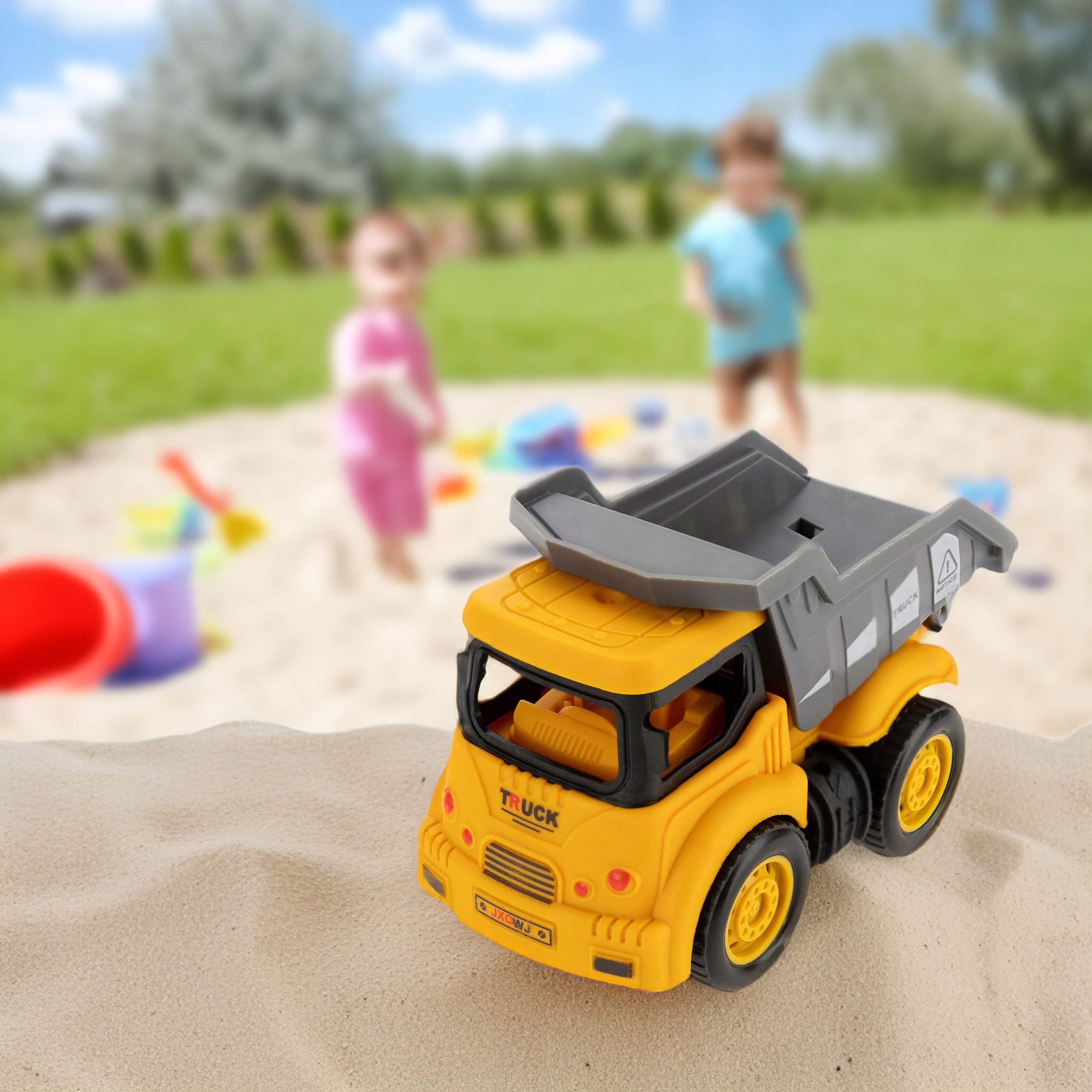 2x Samochodziki autka do zabawy samochodzik dźwig wywrotka Materiał plastik