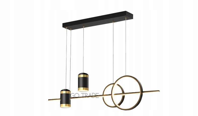 LAMPA WISZĄCA NAD STÓŁ CZARNA 100CM 61W 3 BARWY ŚWIATŁA