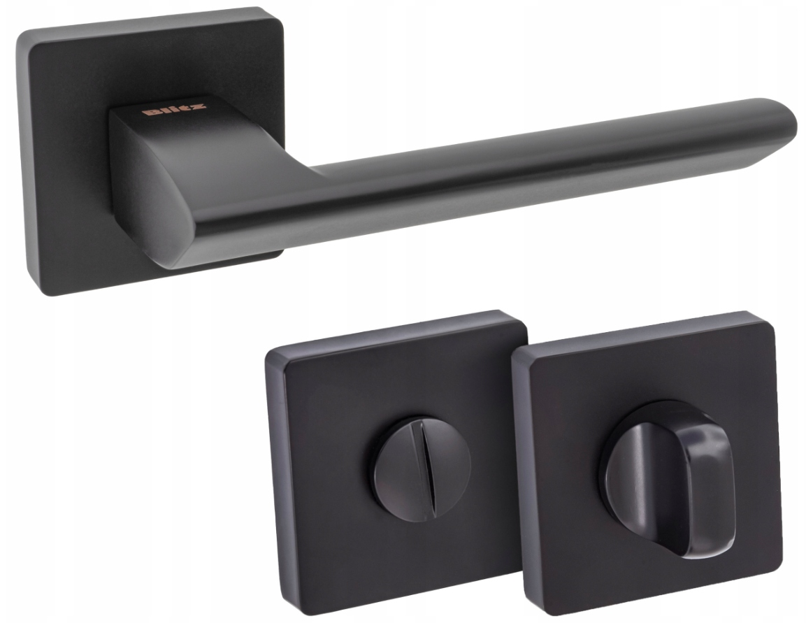 Dveřní Klika S Wc Štítkem Do Koupelny Talc Černá Matná