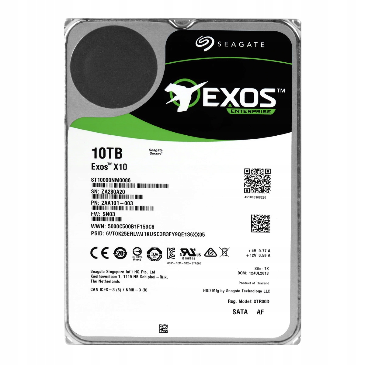 Seagate Exos X10 10TB 7.2K 256MB Sata III 3.5'' ST10000NM0086
