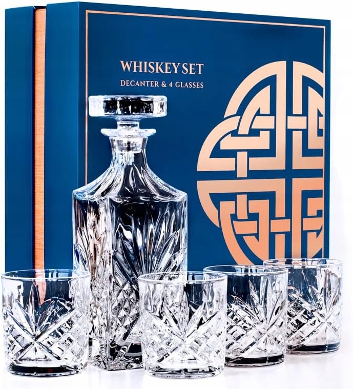 Sada Na Whisky Karafa 900 ML 4 Šálky Darček