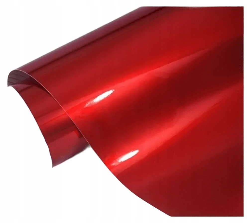 Folia Okleina Czerwona Metallic Połysk Termokurczliwa Listwy Dach 50x152cm