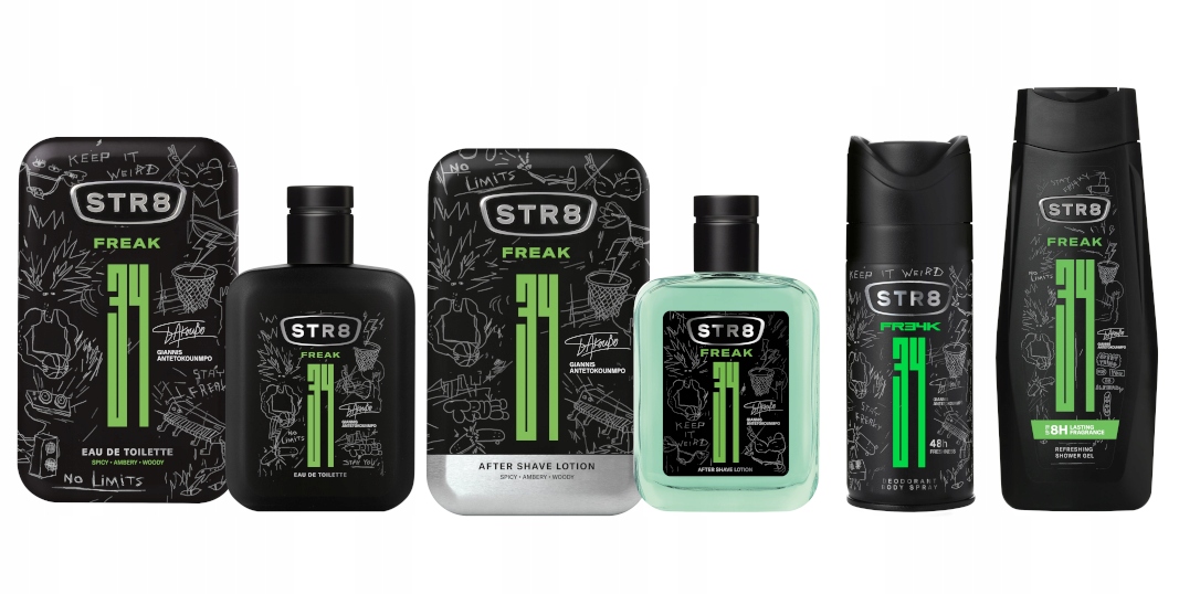 STR8 FREAK ZESTAW 4cz EDT100ml+ ASL100ml+ SPRAY150ml+ ŻEL400ml