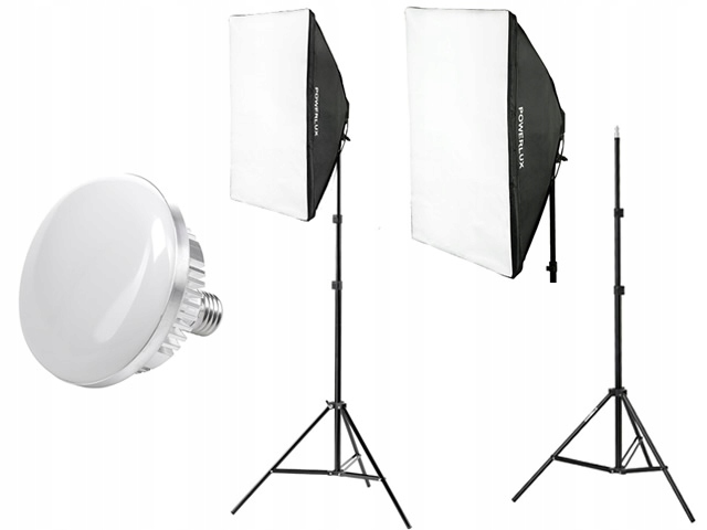 Zestaw Lampa Led 85W 5500K Softbox 50x70cm E27 statyw 215cm