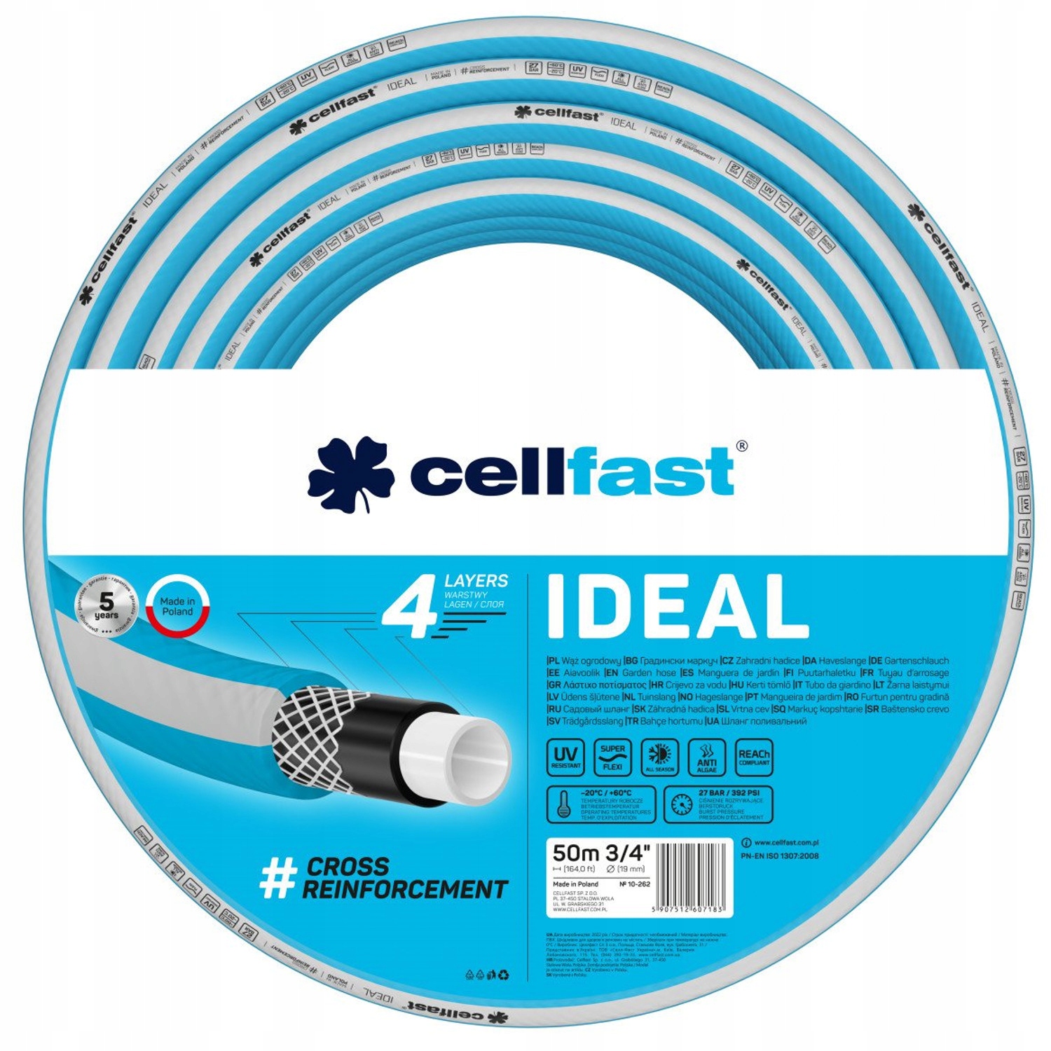 

Wąż ogrodowy Cellfast Ideal 3/4" 50m 4-warstwowy